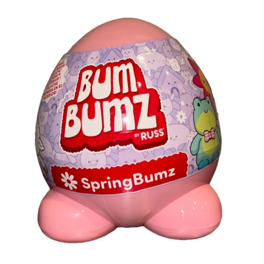 Russ nwt Bum Bumz Pink Egg Toy spring 7.5”